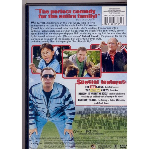 KICKING & SCREAMING, Great Soccer Comedy! WILL FERRELL & ROBERT DUVALL on DVD - Picture 2 of 2